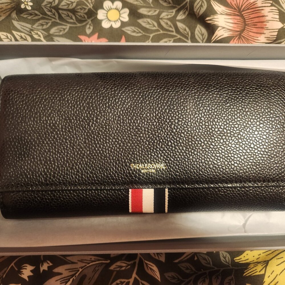Thom Browne Black Pebble leather wallet
